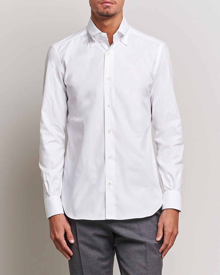 Mies | Kauluspaidat | Mazzarelli | Soft Oxford Button Down Shirt White