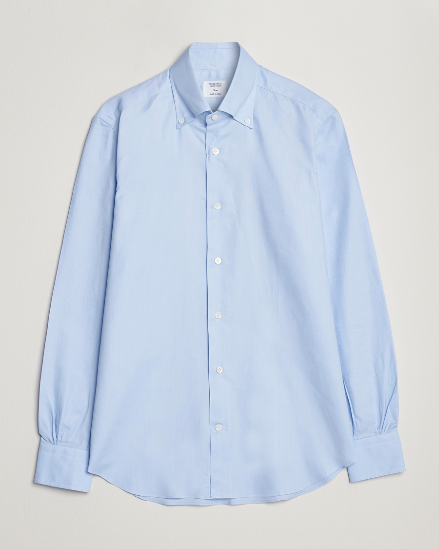 Mies | Kauluspaidat | Mazzarelli | Soft Oxford Button Down Shirt Light Blue