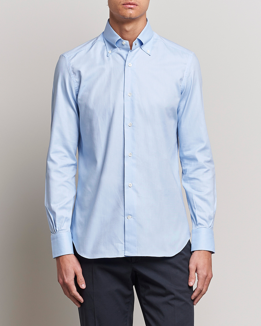 Mies | Oxford-paidat | Mazzarelli | Soft Oxford Button Down Shirt Light Blue