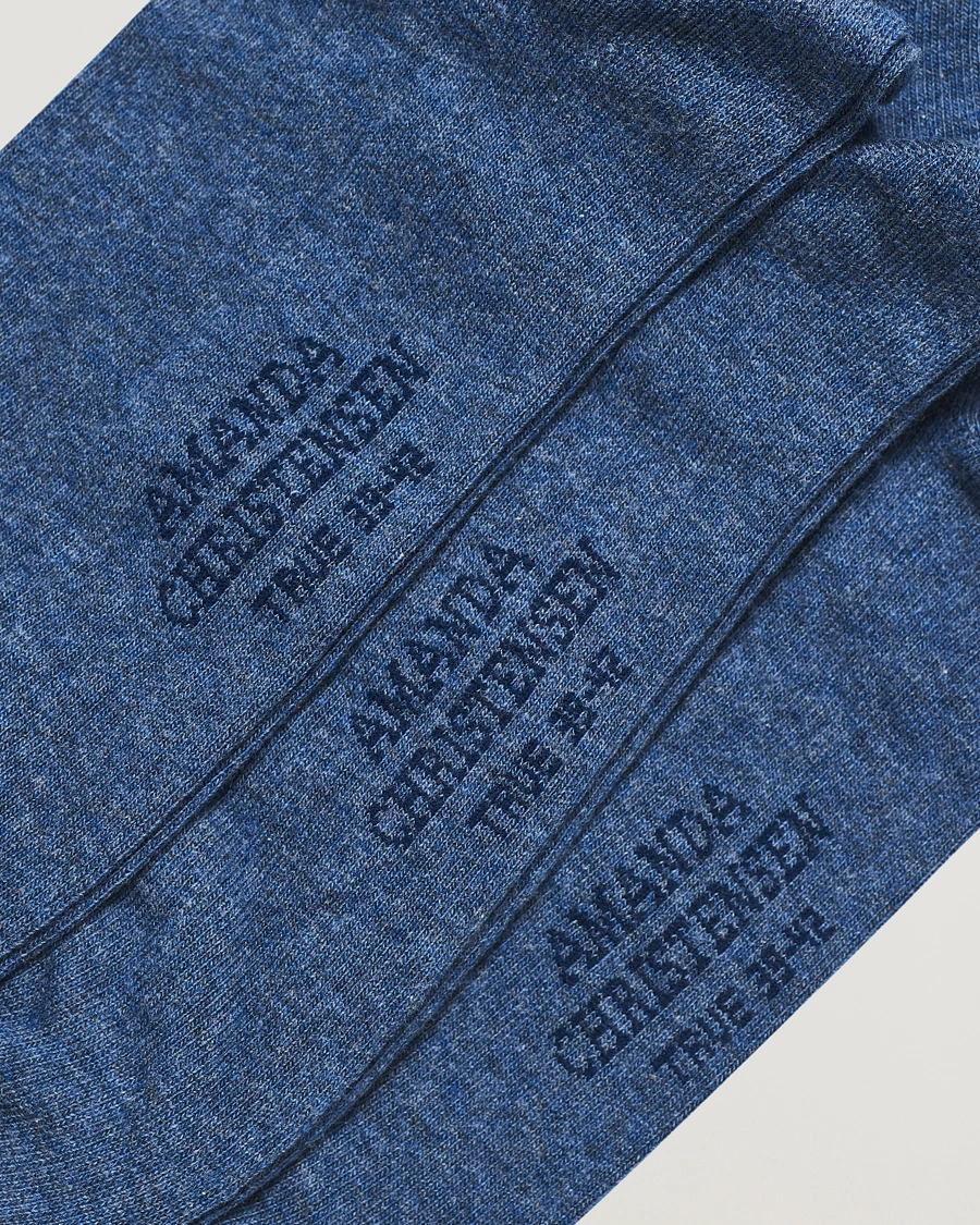 Mies |  | Amanda Christensen | 3-Pack True Cotton Socks Denim Blue