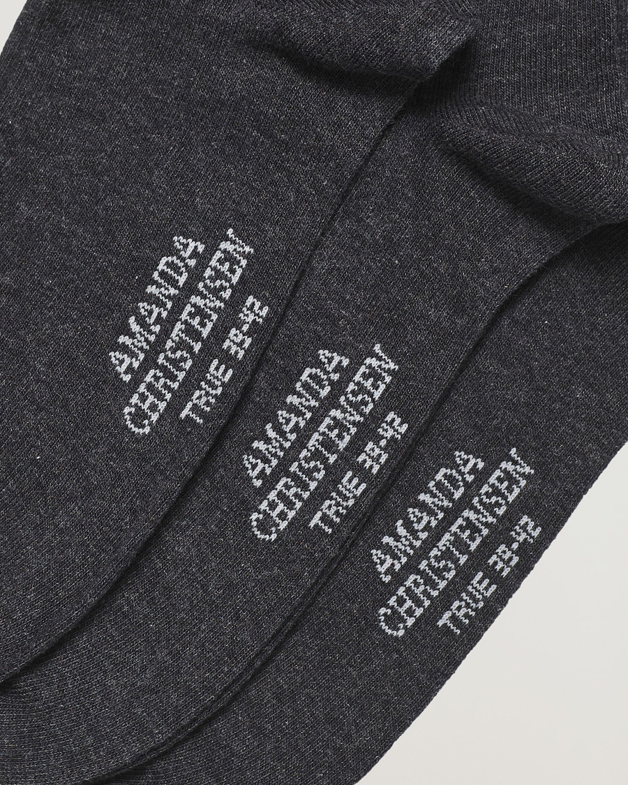 Mies | Alusvaatteet | Amanda Christensen | 3-Pack True Cotton Socks Antrachite Melange