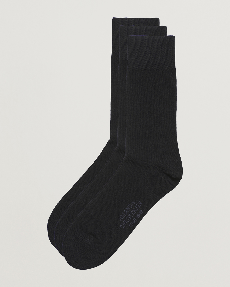 Mies |  | Amanda Christensen | 3-Pack True Cotton Socks Black