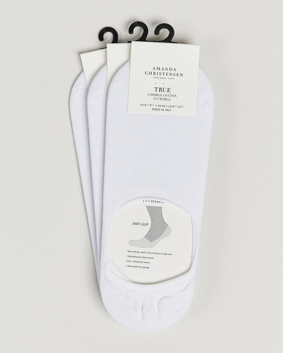 Mies | Alusvaatteet | Amanda Christensen | 3-Pack True Cotton Invisible Socks White
