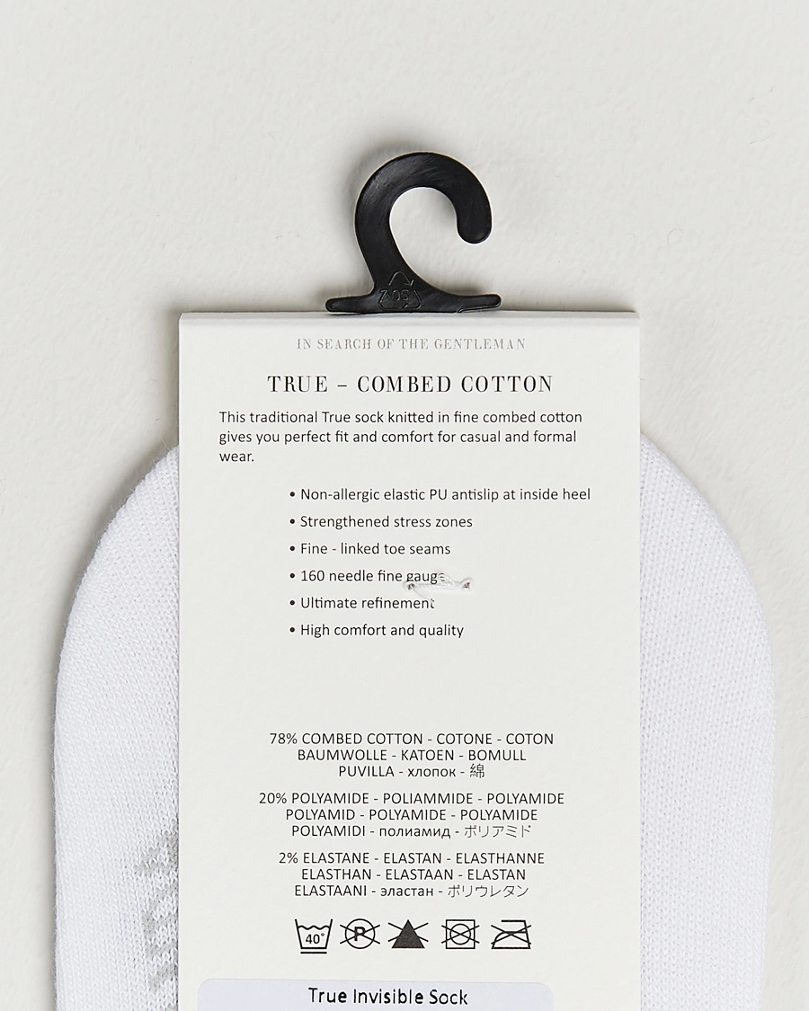 Mies |  | Amanda Christensen | 3-Pack True Cotton Invisible Socks White