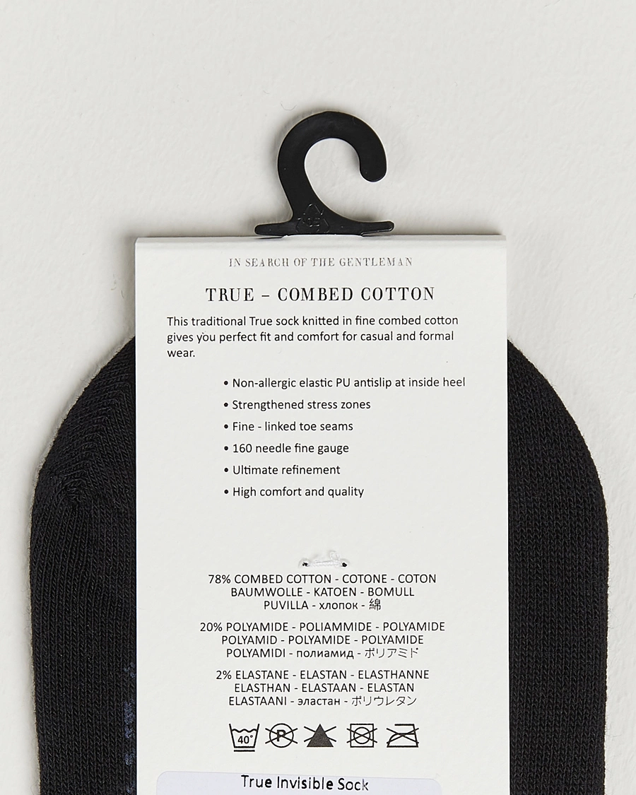 Mies | Business & Beyond | Amanda Christensen | 3-Pack True Cotton Invisible Socks Black