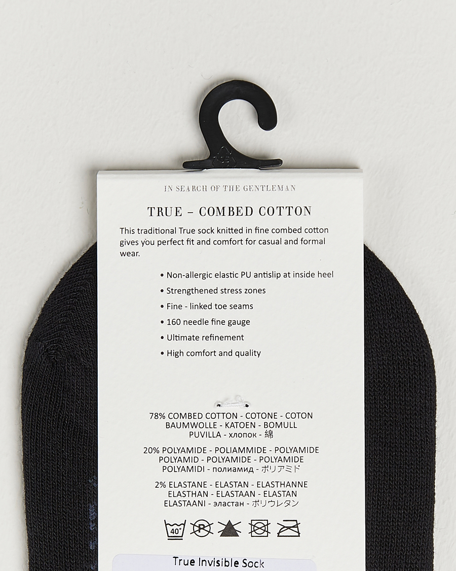 Mies | Alusvaatteet | Amanda Christensen | 3-Pack True Cotton Invisible Socks Black