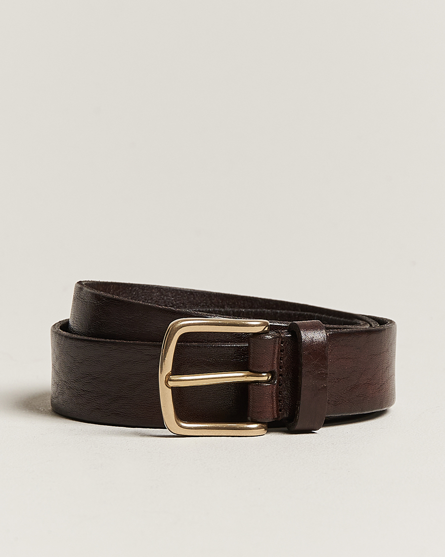 Miehet |  | Anderson's | Leather Belt 3 cm Dark Brown