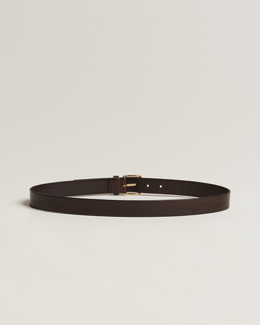 Mies | Italian Department | Anderson's | Leather Belt 3 cm Dark Brown