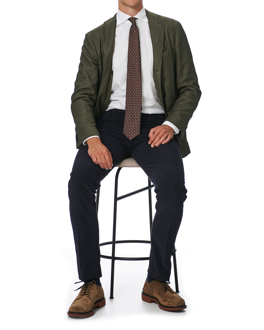 Mies | Kauluspaidat | Finamore Napoli | Tokyo Slim Fit Flannel Shirt White