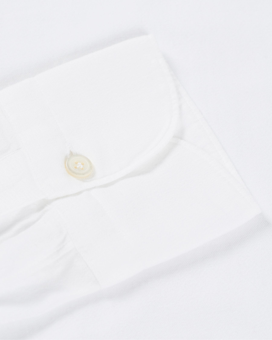 Mies | Kauluspaidat | Finamore Napoli | Tokyo Slim Fit Flannel Shirt White