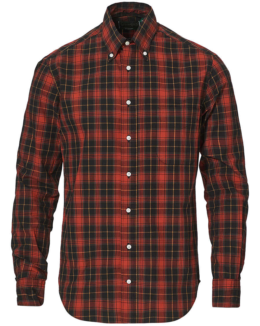 Mies | Kauluspaidat | Gitman Vintage | Button Down Beefy Plaid Shirt Black/Red