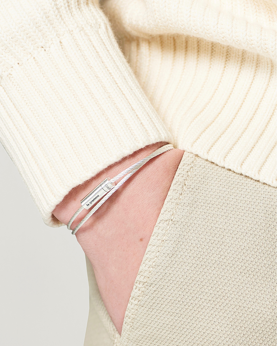 Mies | Luxury Brands | LE GRAMME | Double Cable Bracelet Sterling Silver 9g