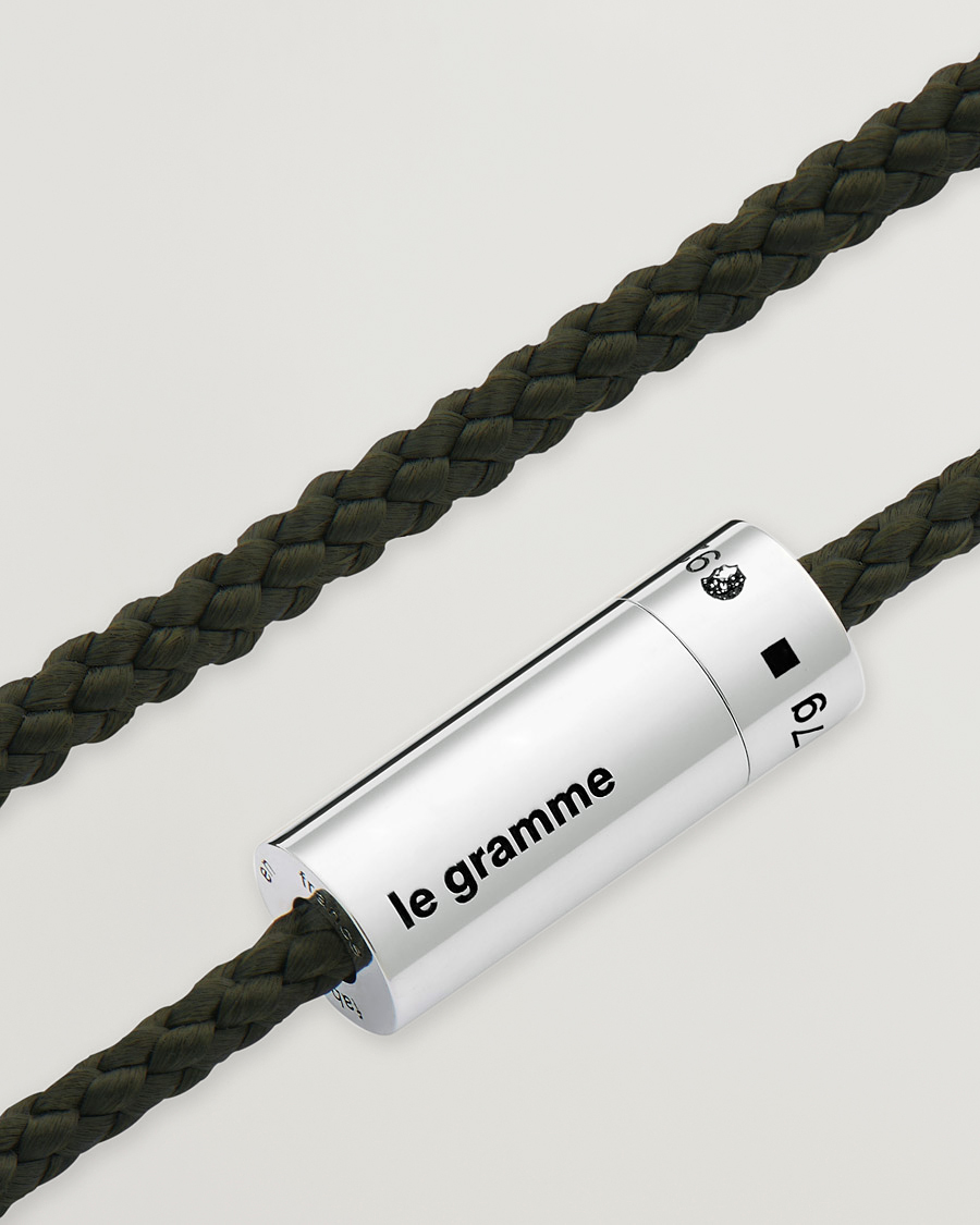 Mies | Korut | LE GRAMME | Nato Cable Bracelet Khaki/Sterling Silver 7g