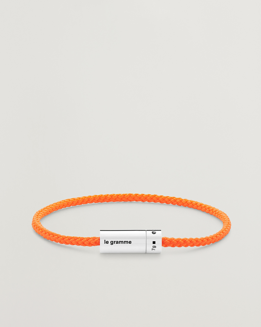 Mies | Korut | LE GRAMME | Nato Cable Bracelet Orange/Sterling Silver 7g