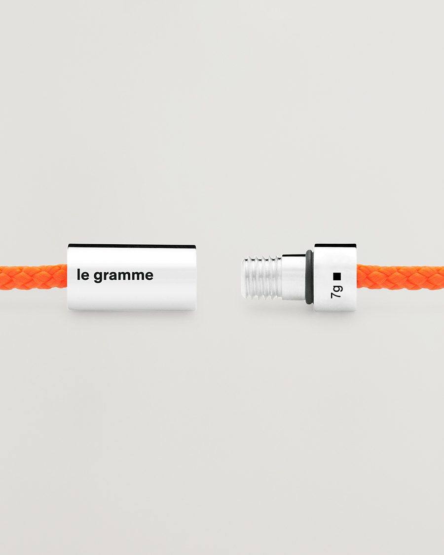 Mies | LE GRAMME Nato Cable Bracelet Orange/Sterling Silver 7g | LE GRAMME | Nato Cable Bracelet Orange/Sterling Silver 7g