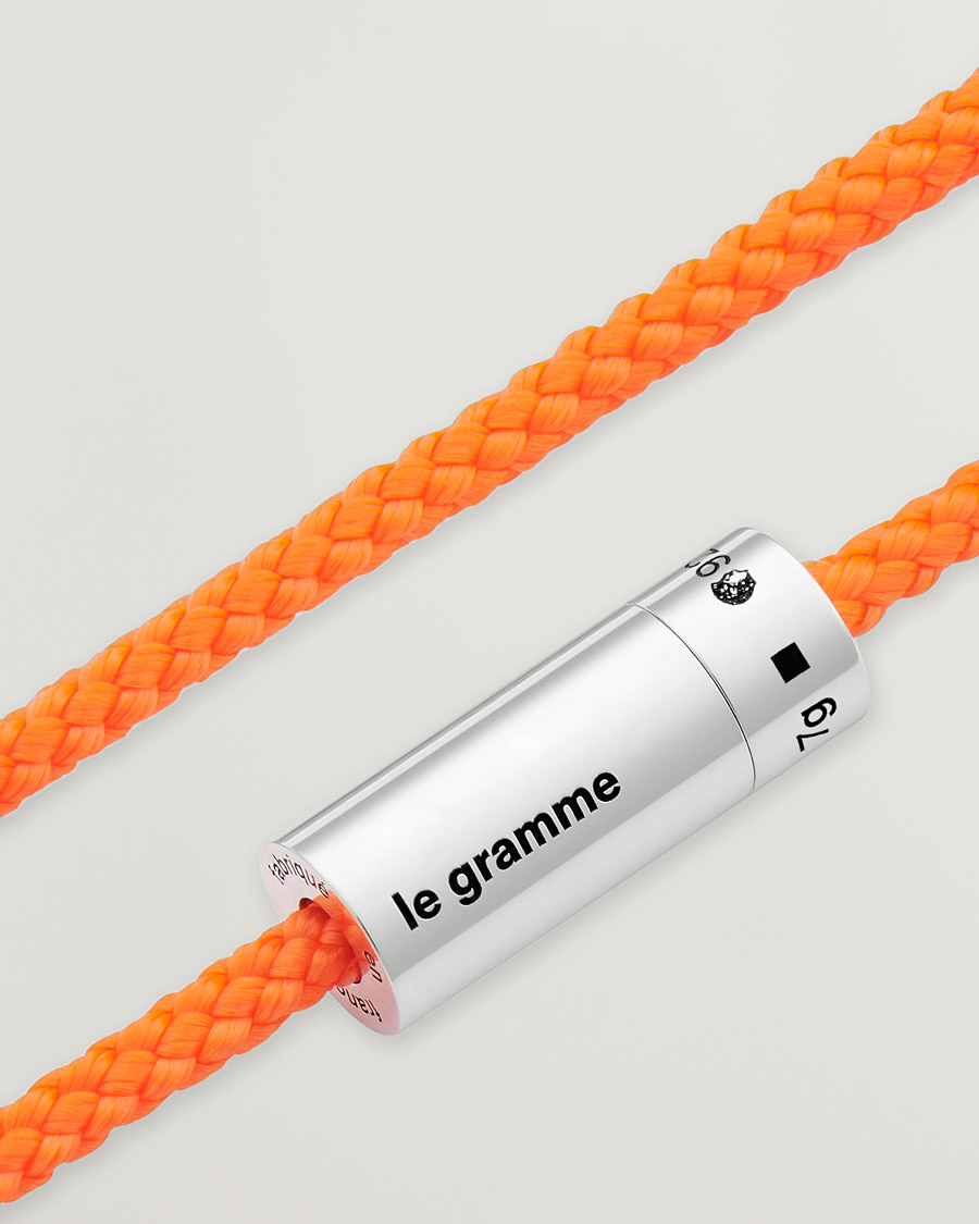 Mies | LE GRAMME Nato Cable Bracelet Orange/Sterling Silver 7g | LE GRAMME | Nato Cable Bracelet Orange/Sterling Silver 7g