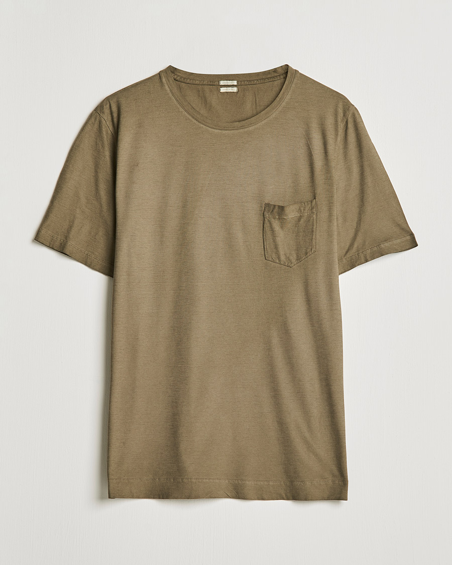 Mies | T-paidat | Massimo Alba | Panarea Watercolor T-Shirt Military