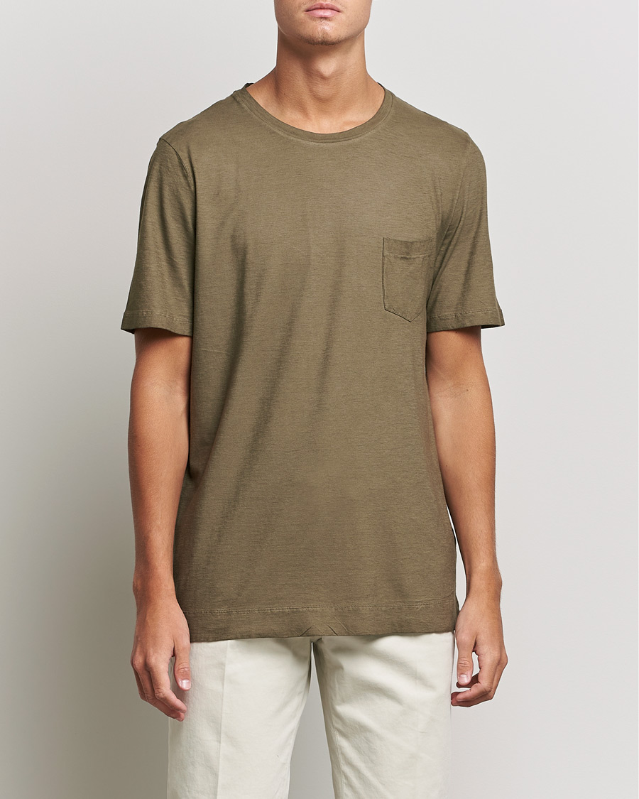 Mies | T-paidat | Massimo Alba | Panarea Watercolor T-Shirt Military