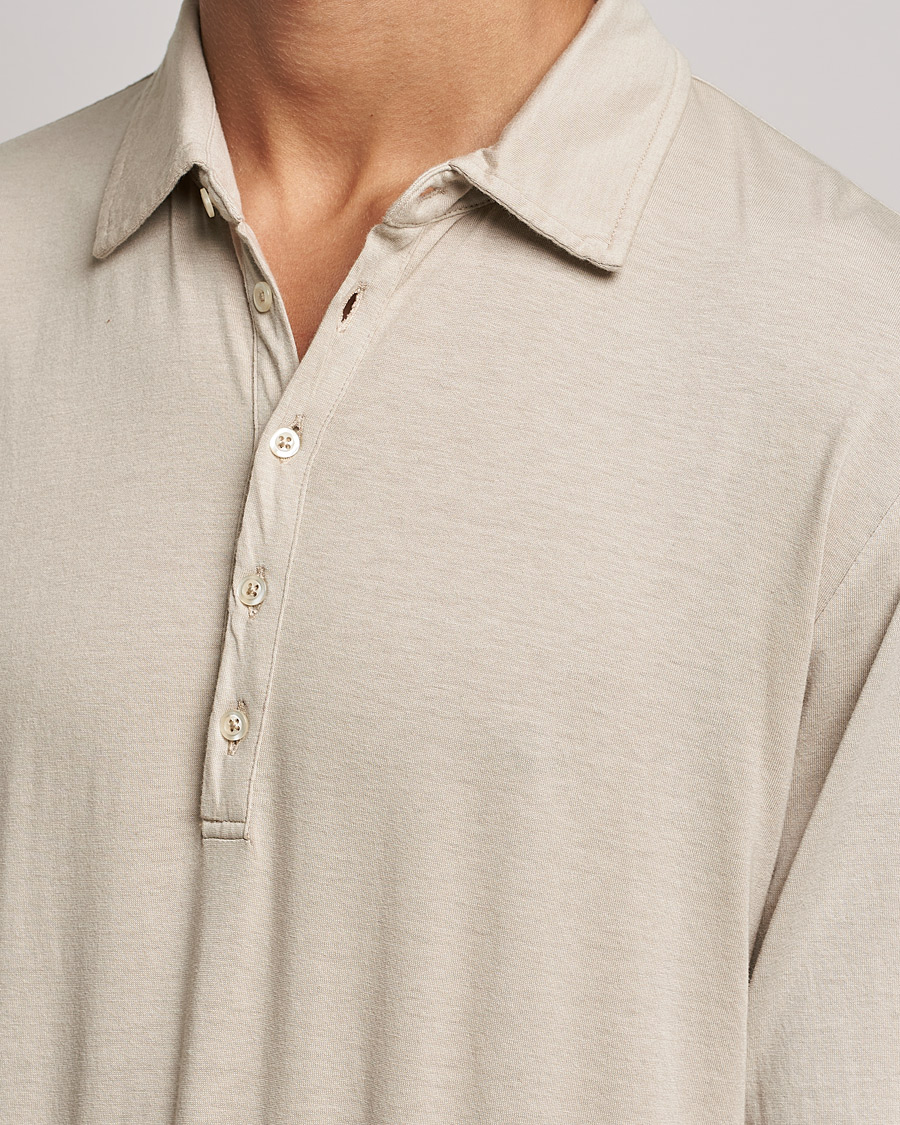 Mies | Puserot | Massimo Alba | Ischia Cotton/Cashmere Polo Light Beige