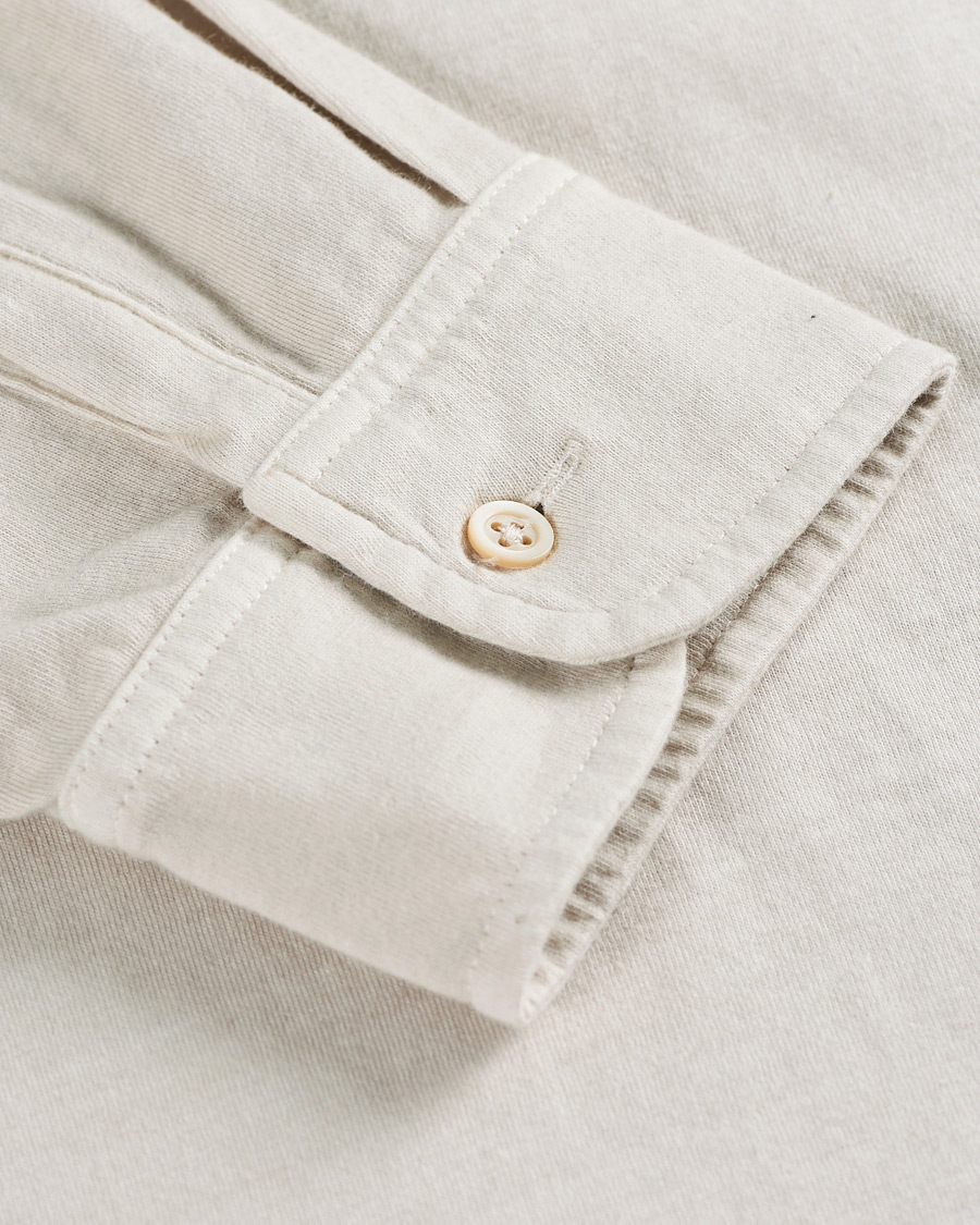 Mies | Puserot | Massimo Alba | Ischia Cotton/Cashmere Polo Light Beige