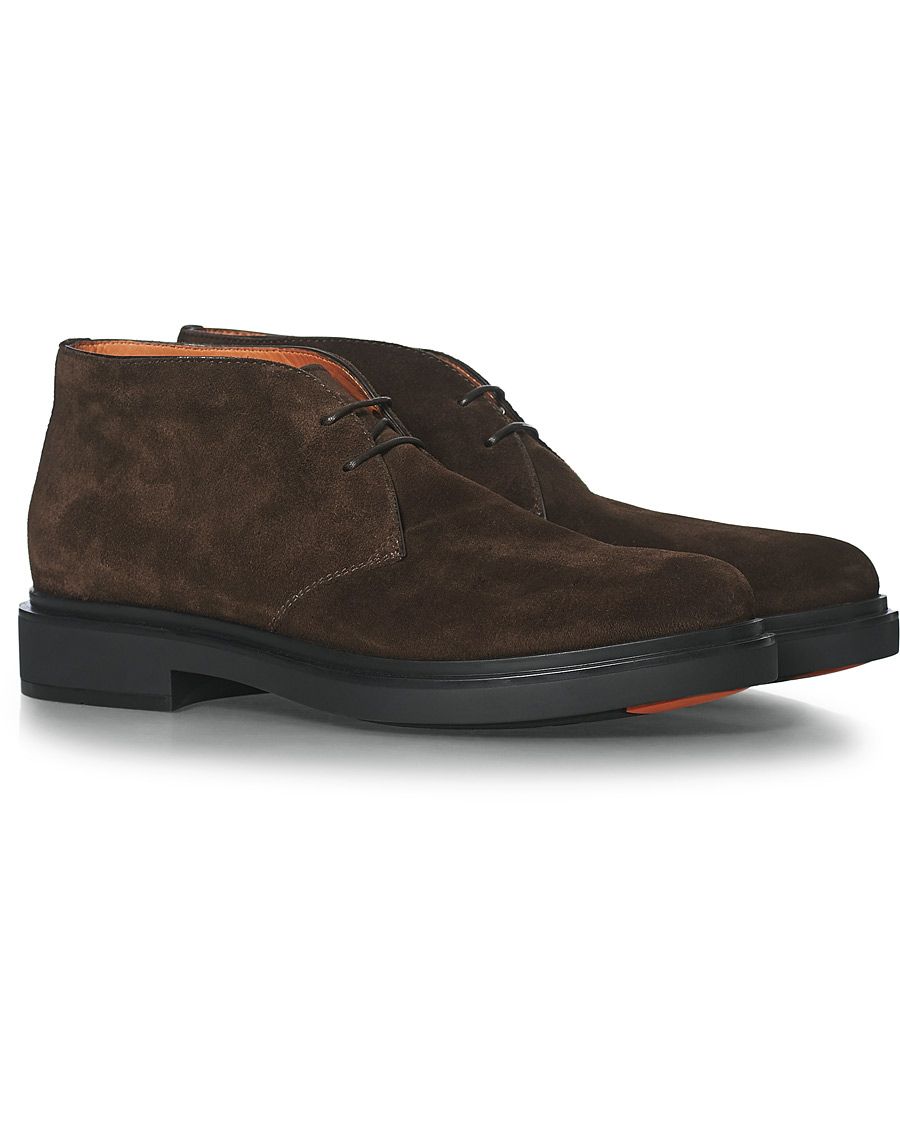 Mies | Santoni Wembley Desert Boot Dark Brown Suede | Santoni | Wembley Desert Boot Dark Brown Suede