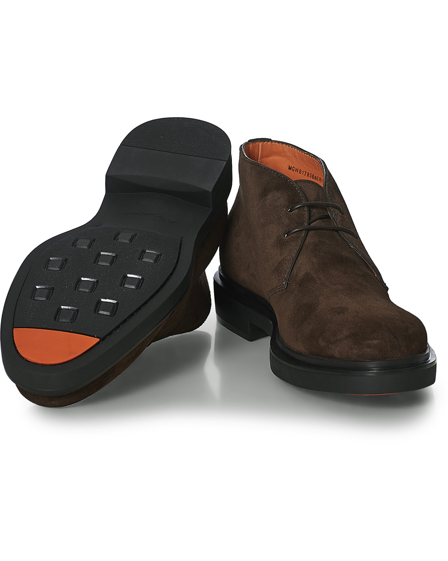 Mies | Santoni Wembley Desert Boot Dark Brown Suede | Santoni | Wembley Desert Boot Dark Brown Suede