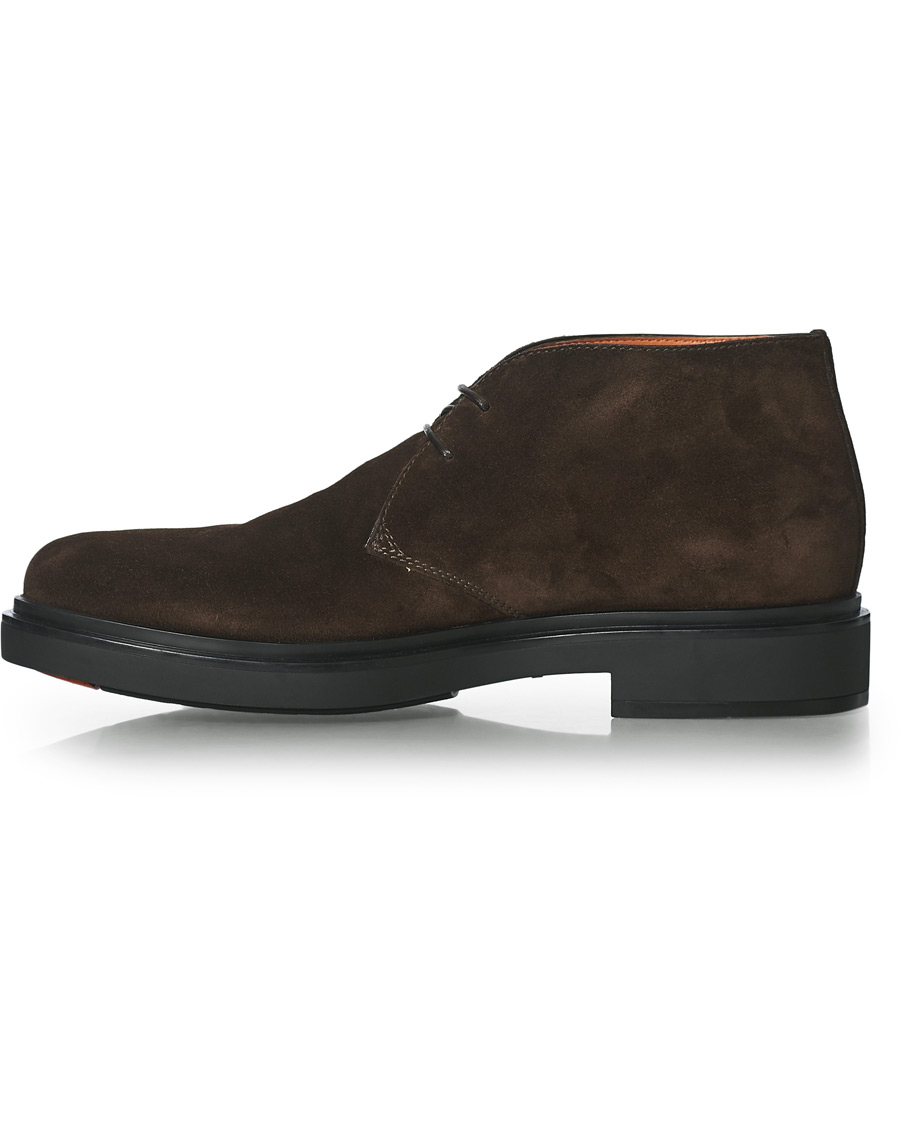 Mies | Santoni Wembley Desert Boot Dark Brown Suede | Santoni | Wembley Desert Boot Dark Brown Suede