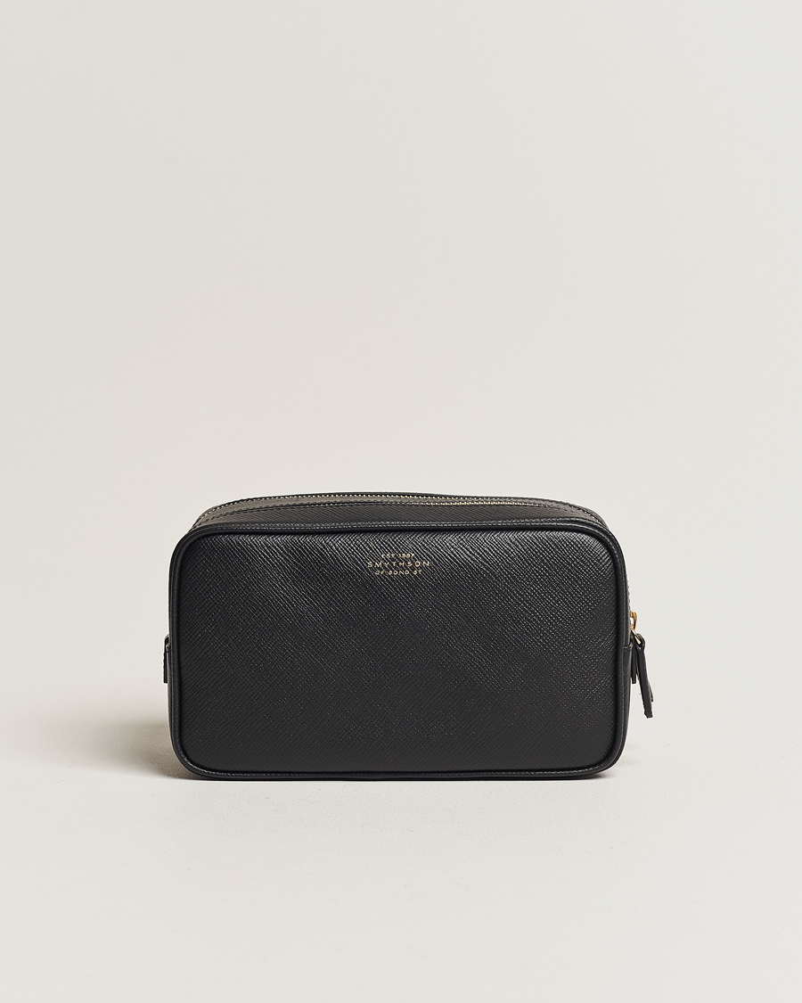 Mies | Laukut | Smythson | Panama Double Zip Washbag Black