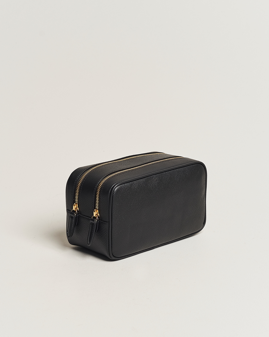 Mies | Laukut | Smythson | Panama Double Zip Washbag Black