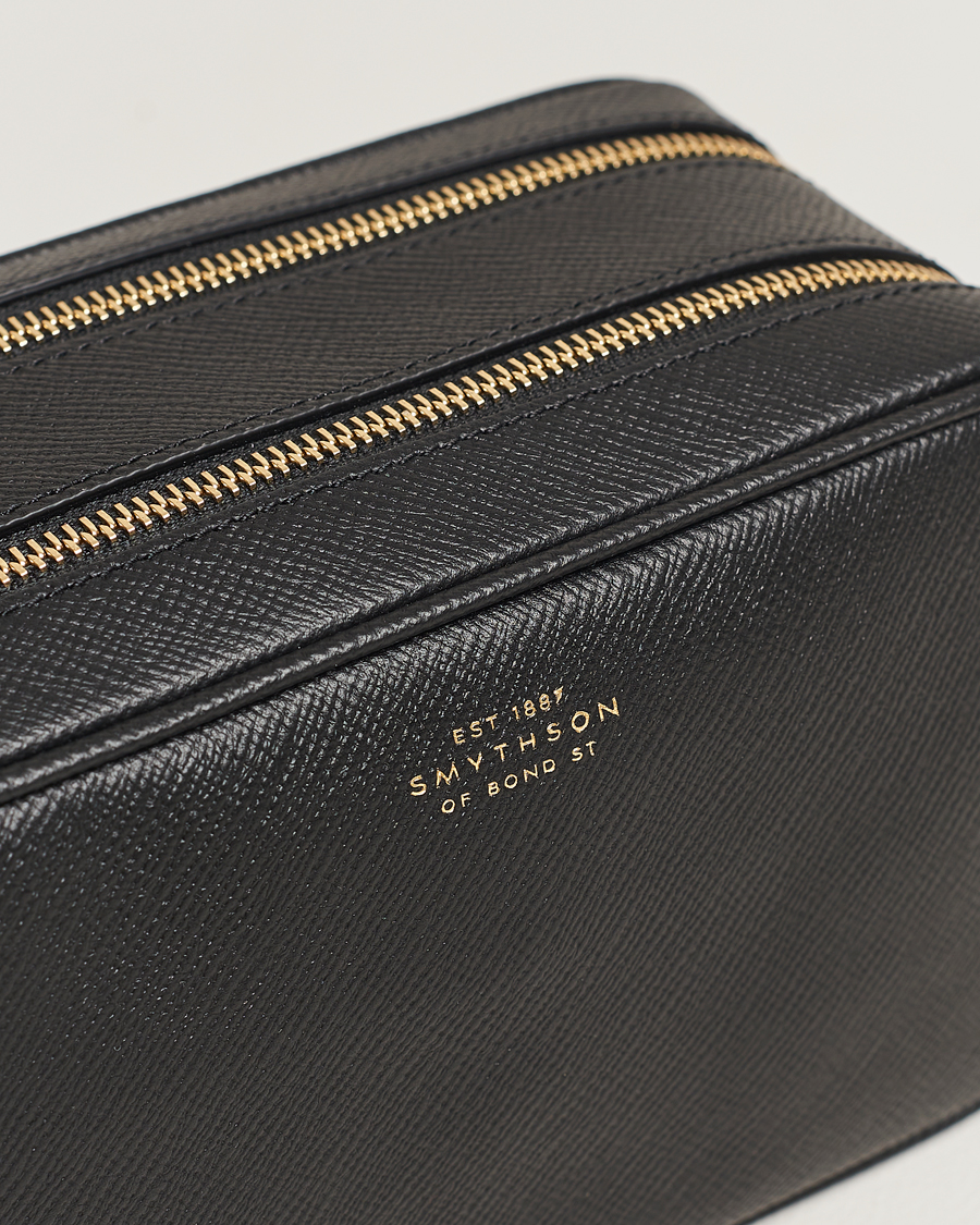 Mies | Laukut | Smythson | Panama Double Zip Washbag Black