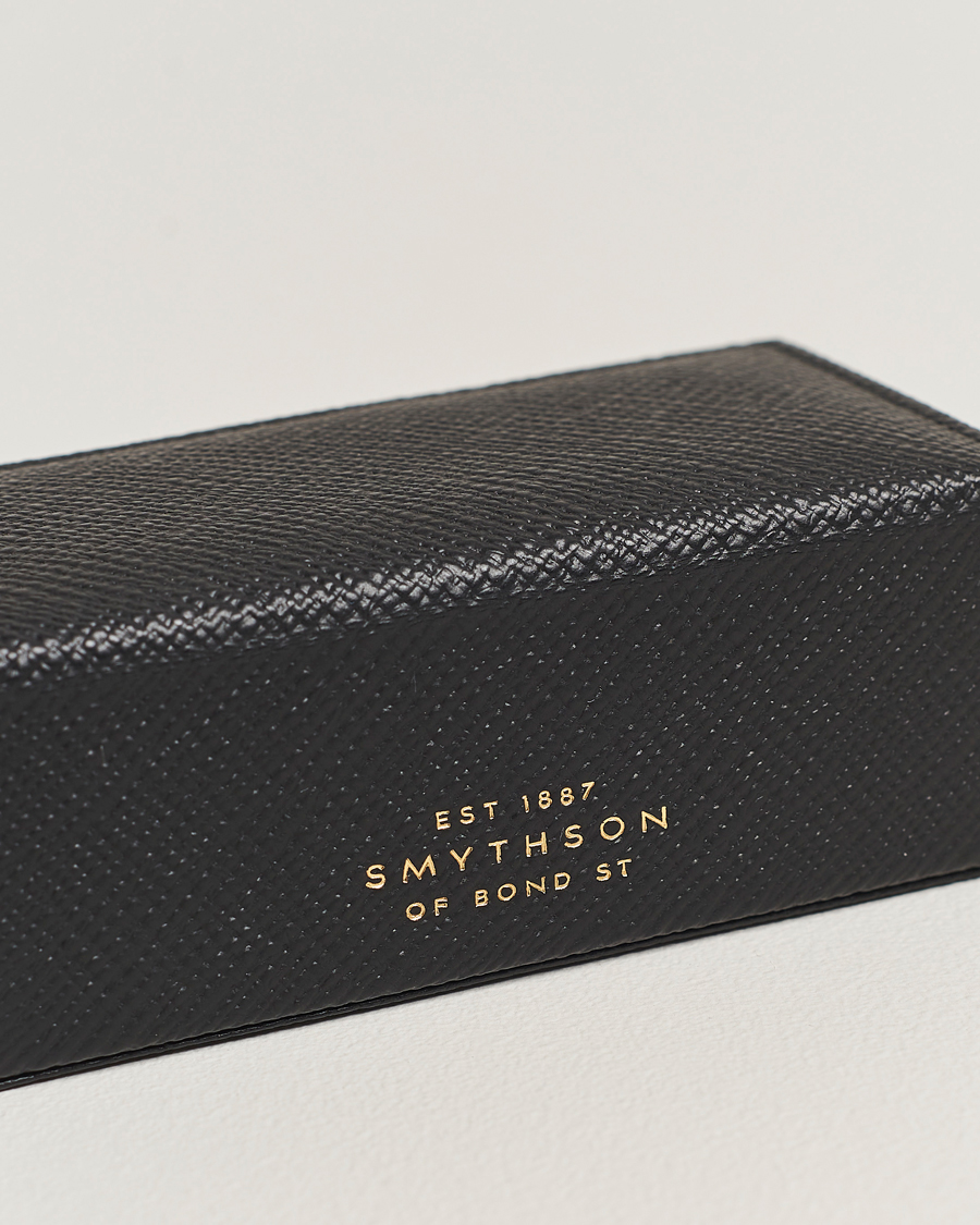 Mies | Smythson Panama Mini Cufflink Box Black | Smythson | Panama Mini Cufflink Box Black