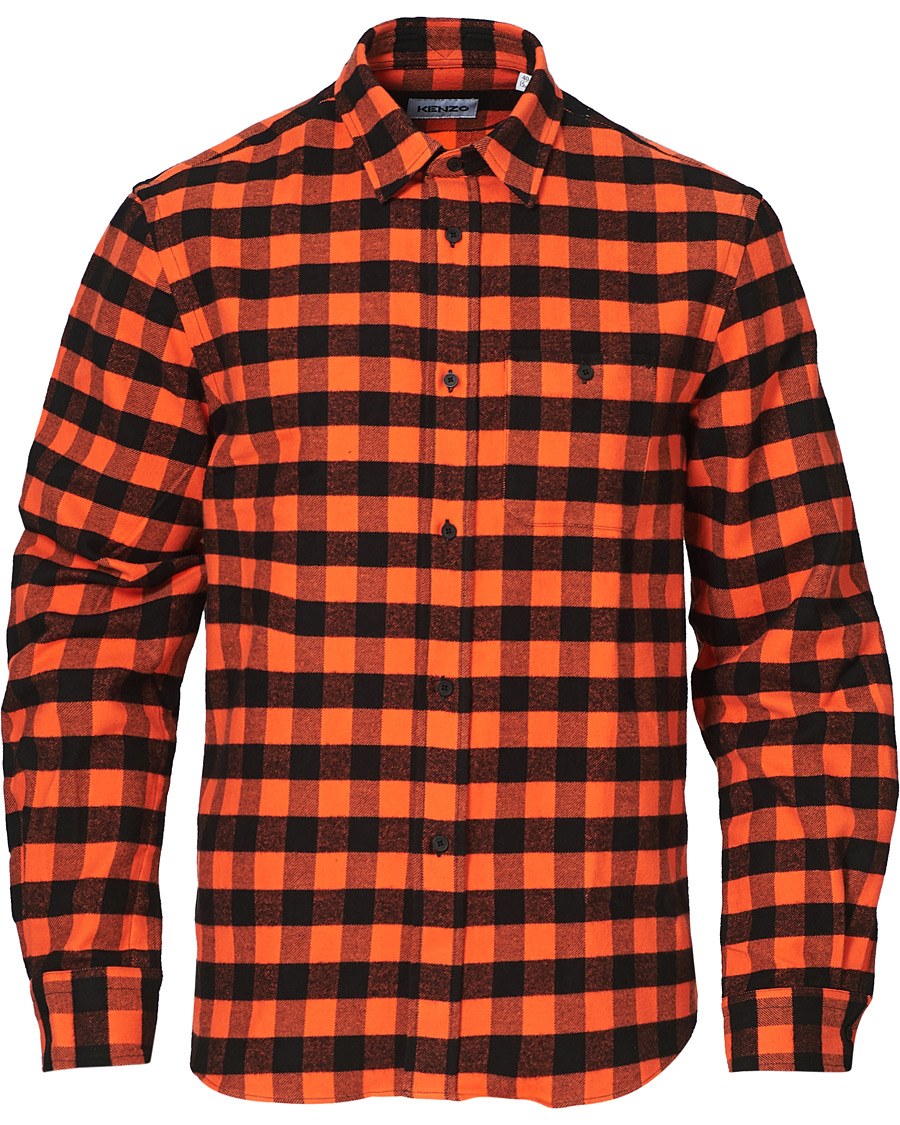 Mies | Kauluspaidat | KENZO | Flannel Shirt Orange Check