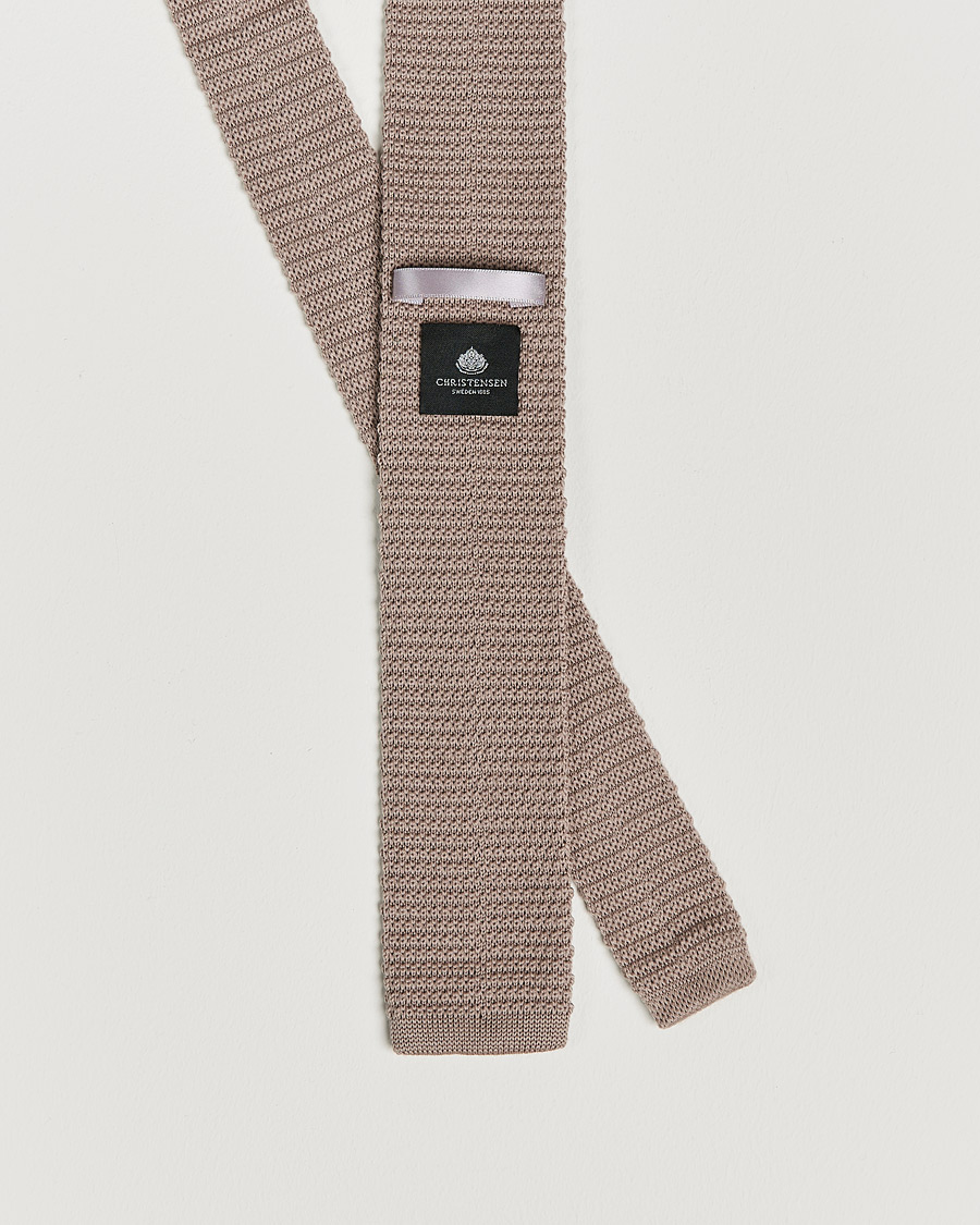 Mies | Solmiot | Amanda Christensen | Wool Knitted 6cm Tie Beige