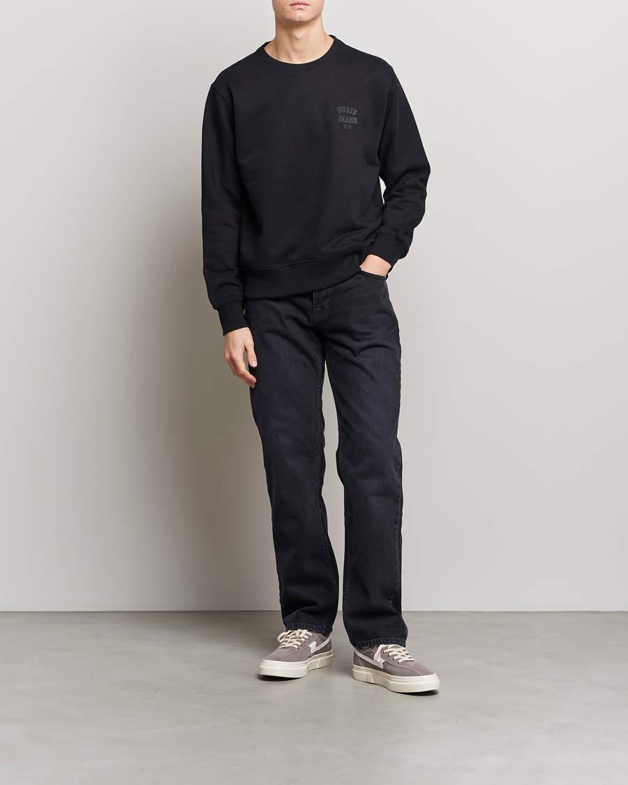 Mies | Puserot | Nudie Jeans | Frasse Logo Sweatshirt Black