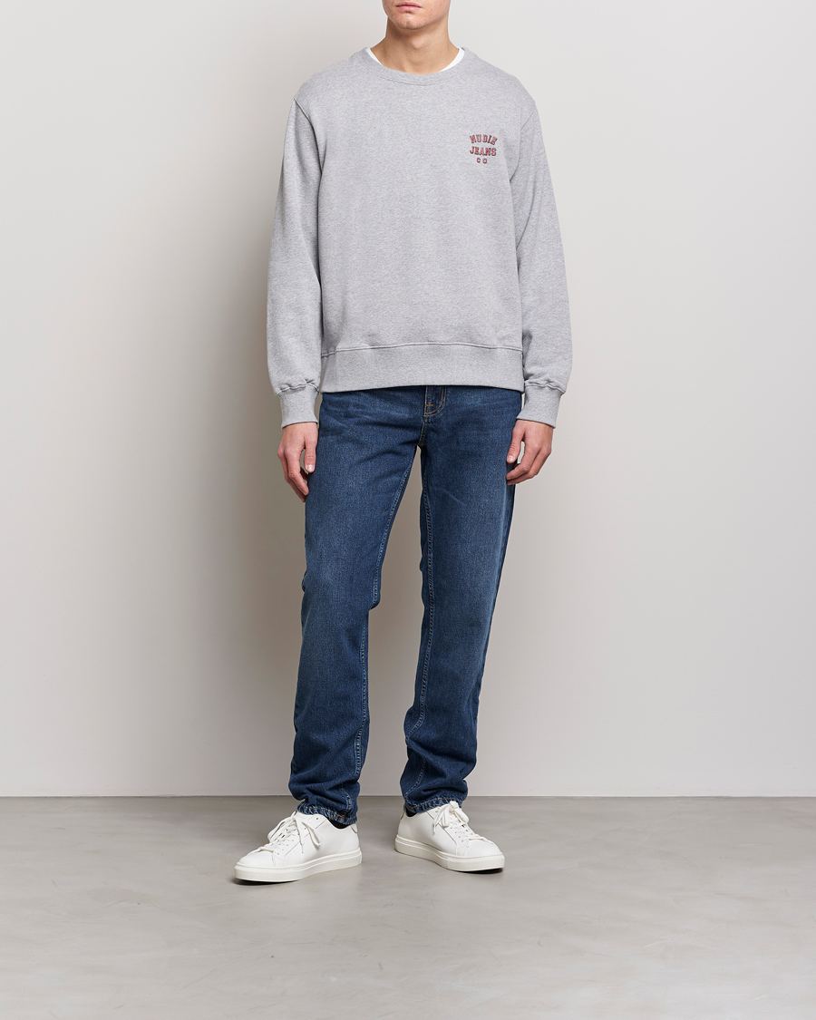 Mies | Contemporary Creators | Nudie Jeans | Frasse Logo Sweatshirt Grey melange