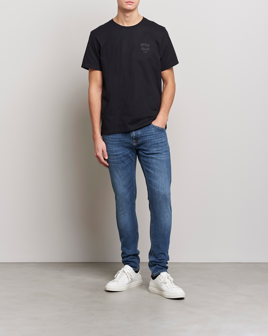 Mies | T-paidat | Nudie Jeans | Roy Logo Crew Neck Tee Black
