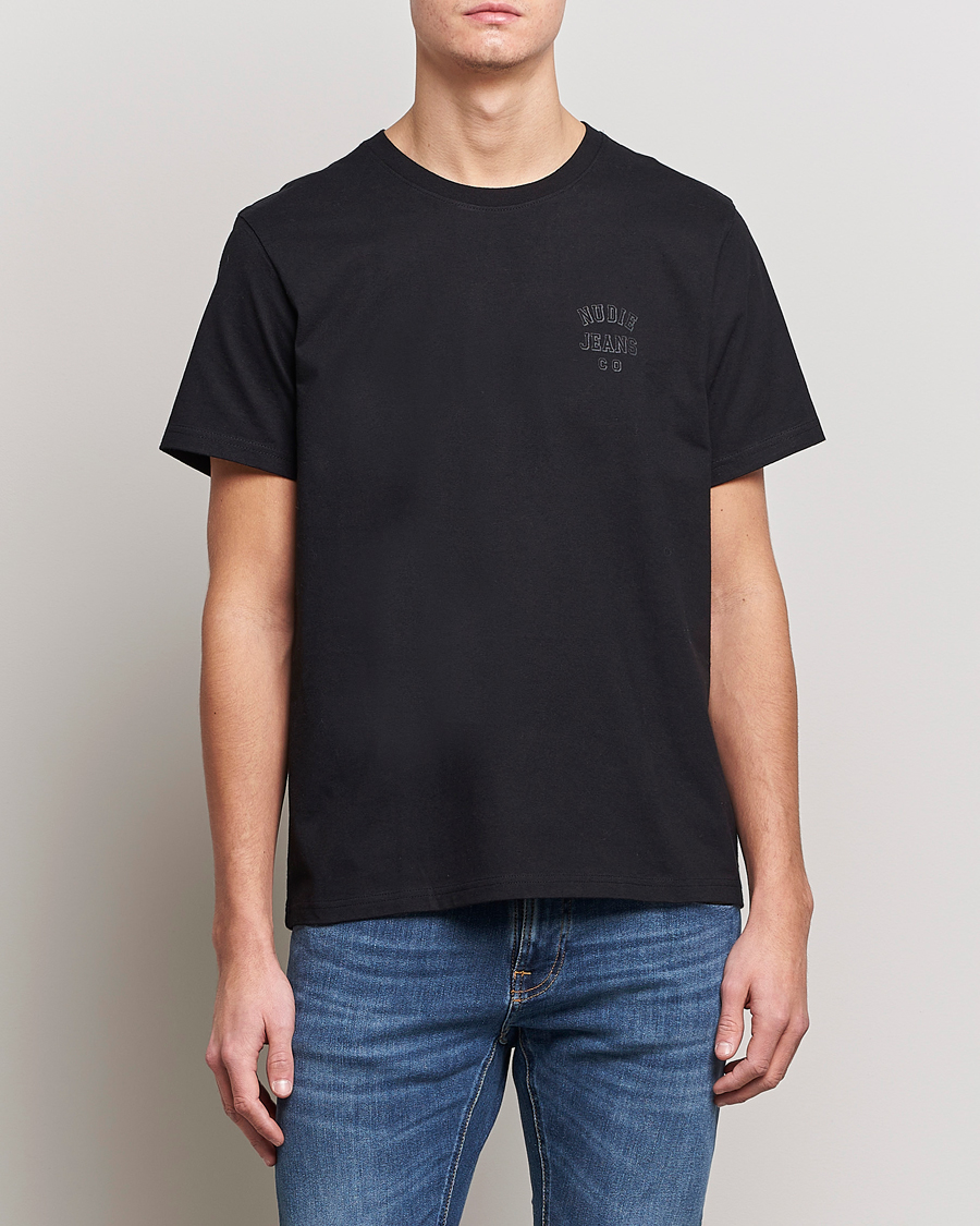 Mies | Mustat t-paidat | Nudie Jeans | Roy Logo Crew Neck Tee Black