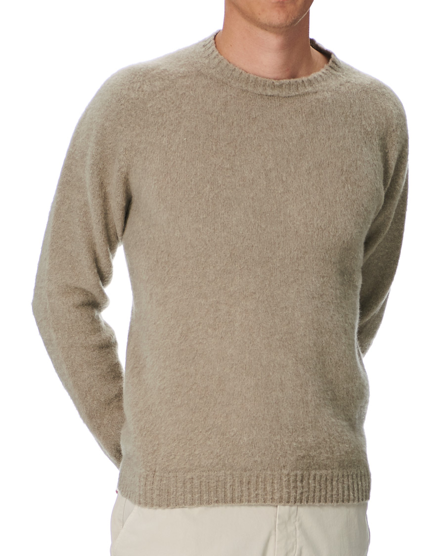 Mies | Puserot | Boglioli | Brushed Wool/Cashmere Sweater Beige