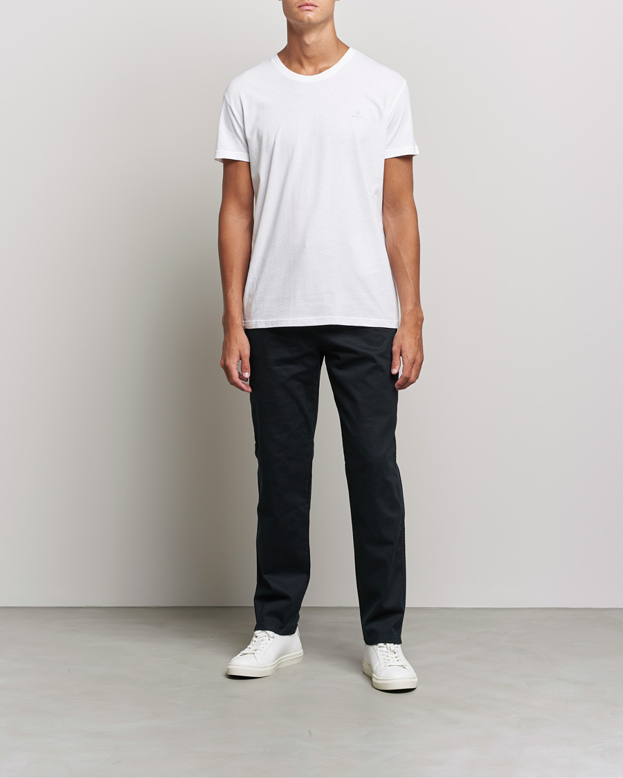 Mies | T-paidat | GANT | 2-Pack Crew Neck T-Shirt Black/White