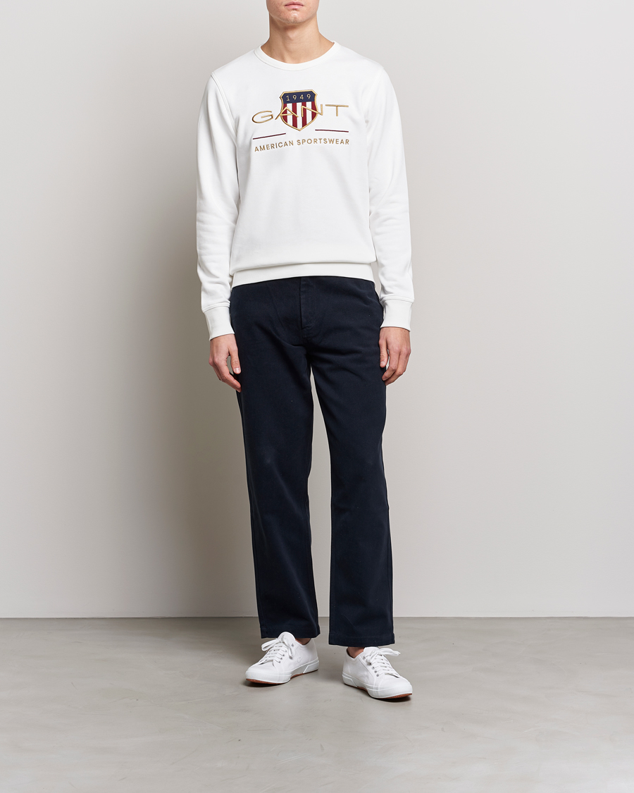 Mies | Puserot | GANT | Archive Shield Crew Neck Sweatershirt Eggshell