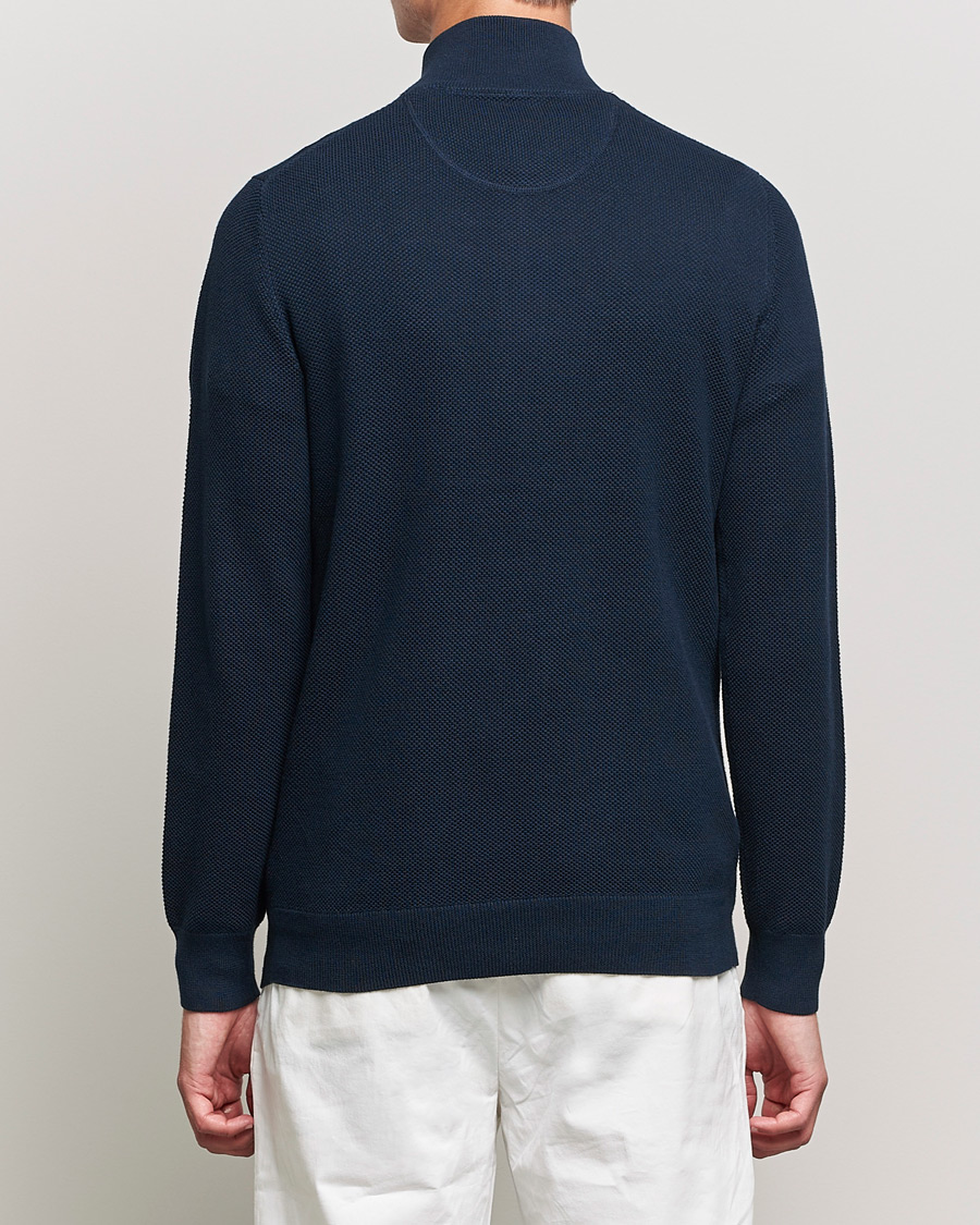 Mies | Puserot | GANT | Cotton Pique Half-Zip Sweater Evening Blue