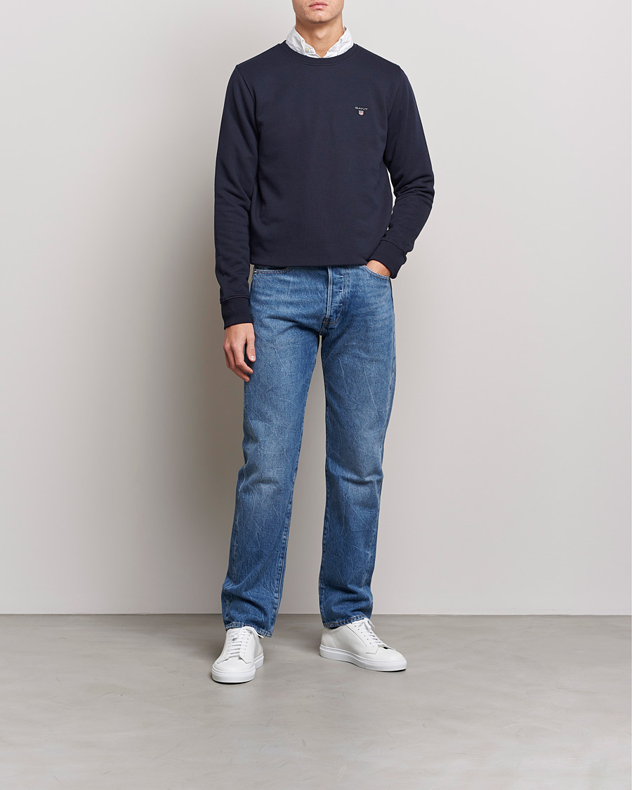 Mies | Puserot | GANT | Original Shield Logo Crew Neck Sweatshirt Evening Blue