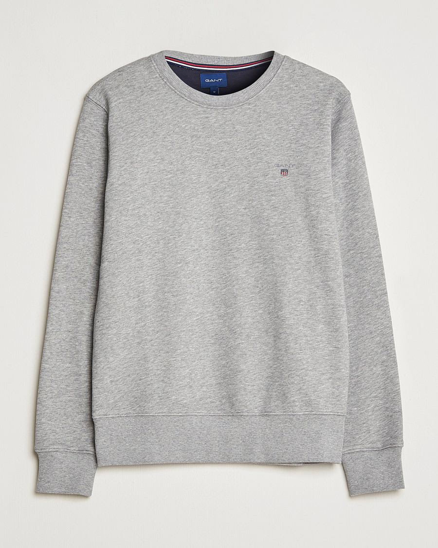 Mies | Puserot | GANT | Original Crew Neck Sweatshirt Grey Melange