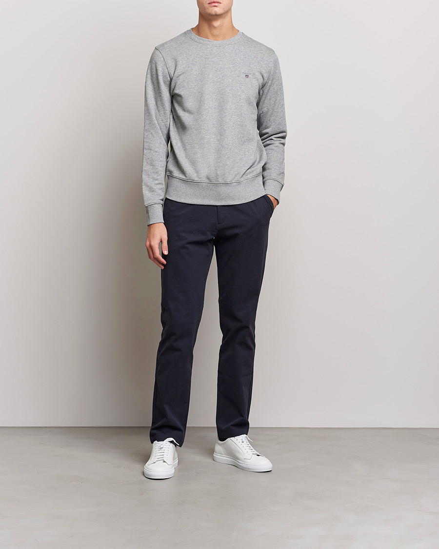Mies | Puserot | GANT | Original Crew Neck Sweatshirt Grey Melange