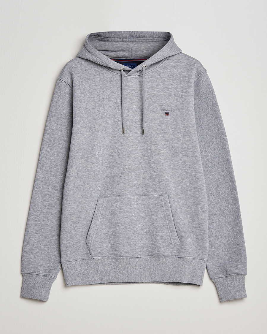 Mies | Puserot | GANT | Original Shield Logo Hoodie Grey Melange
