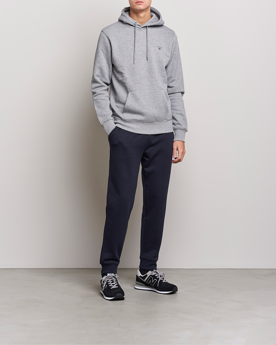 Mies | Puserot | GANT | Original Shield Logo Hoodie Grey Melange