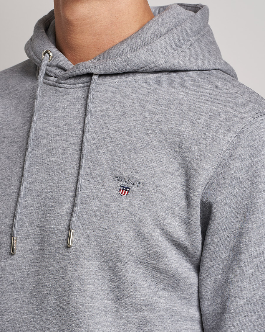 Mies | Puserot | GANT | Original Shield Logo Hoodie Grey Melange