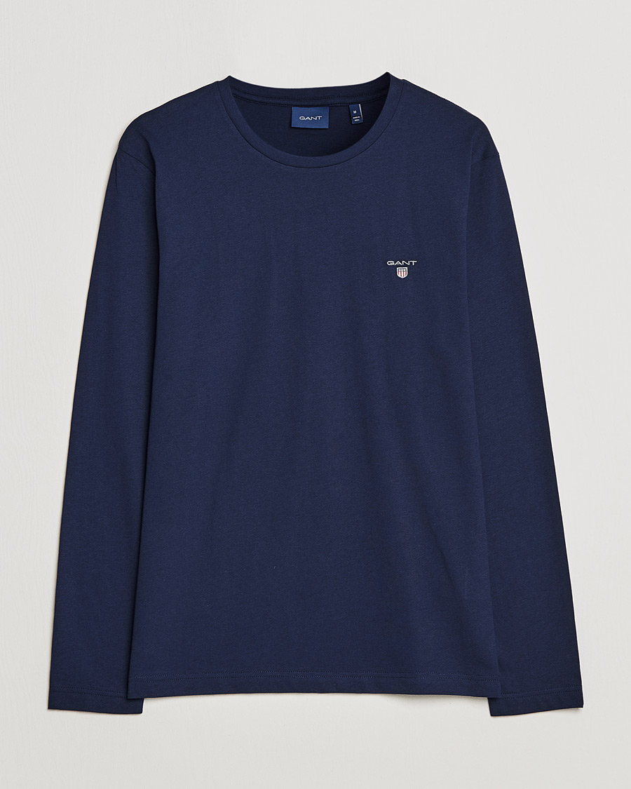 Mies | T-paidat | GANT | The Original Long Sleeve T-shirt Evening Blue