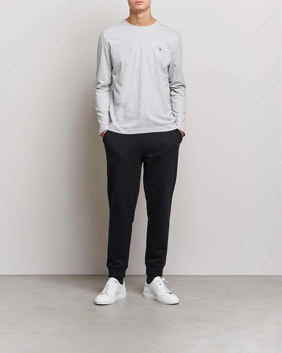 Mies | Pitkähihaiset t-paidat | GANT | The Original Long Sleeve T-shirt Light Grey Melange