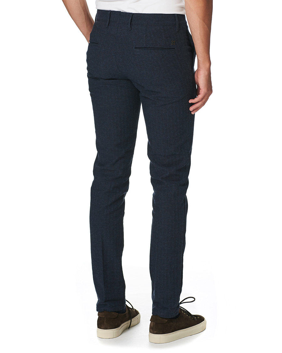 Mies | Housut | Incotex | Slim Fit Cotton/Wool Herringbone Slacks Navy